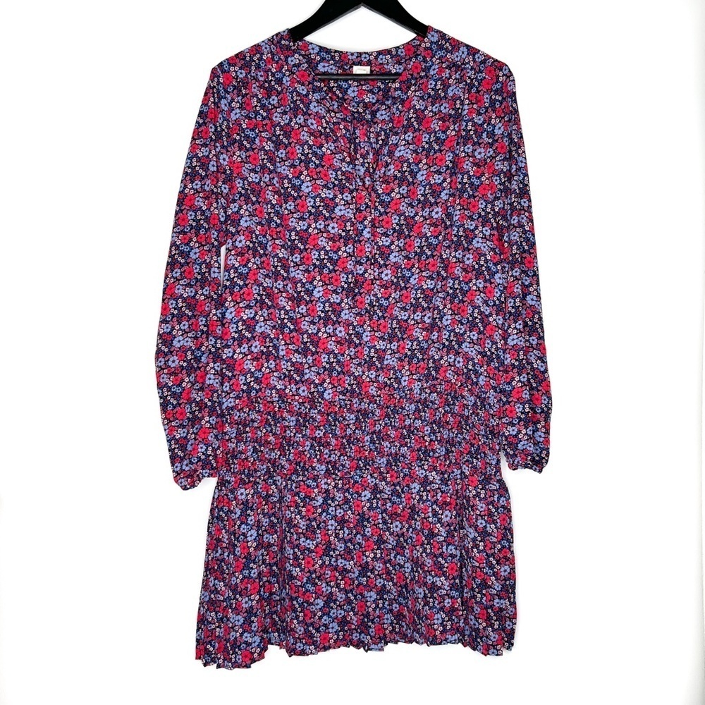 GAP Floral Mini Dress in Burgundy with Pink and Blue Accents - Picture 2 of 6